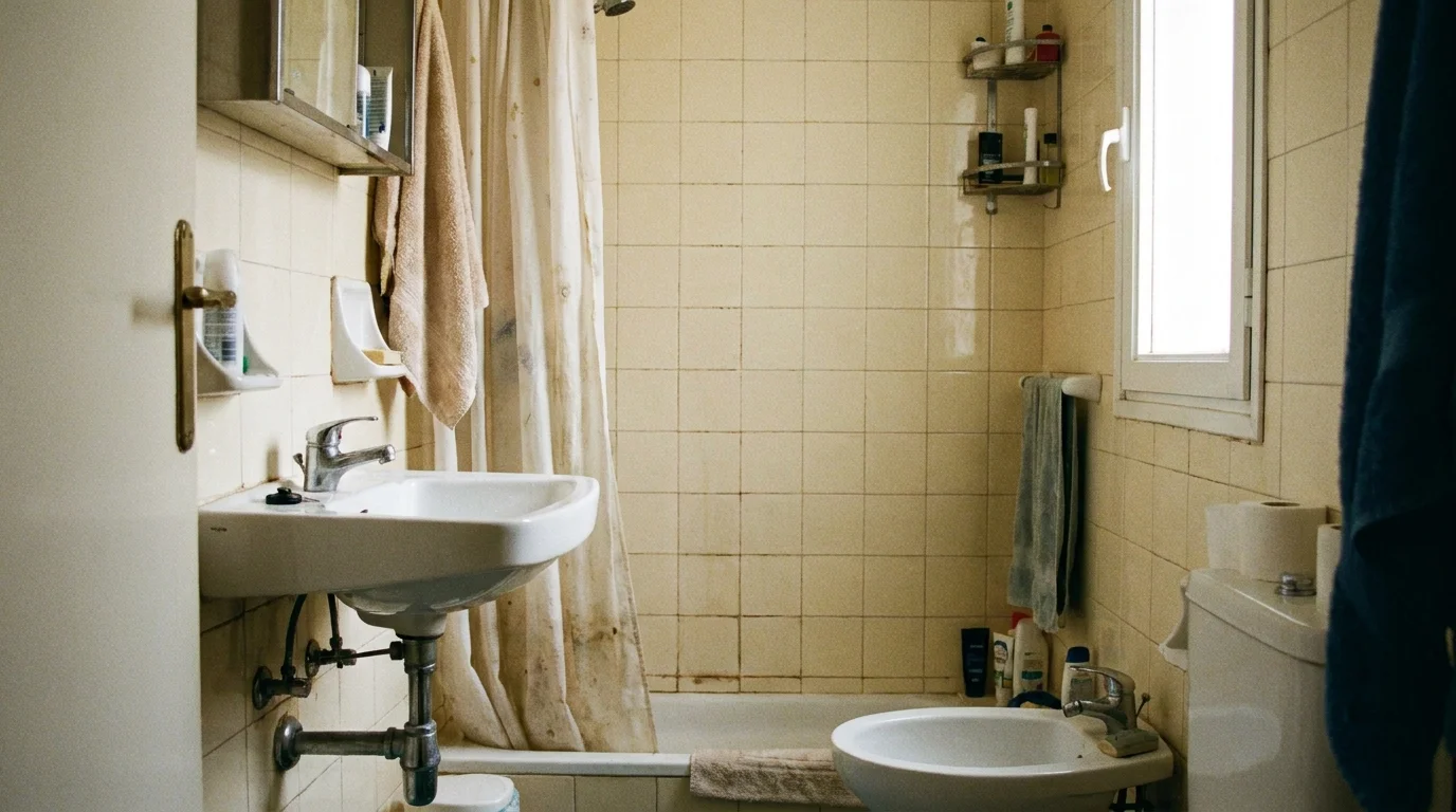 Baño con azulejos antes de aplicar microcemento